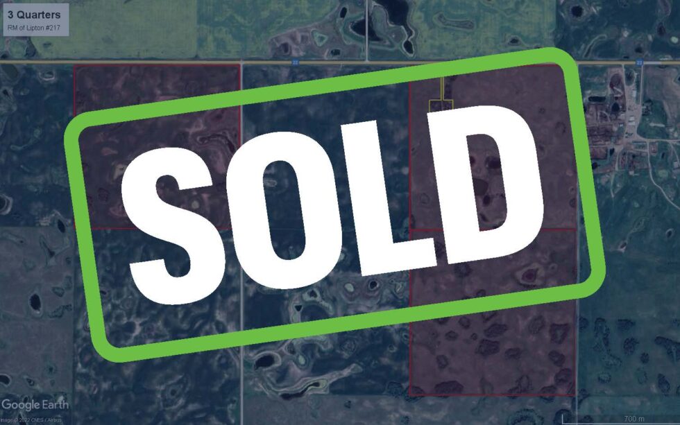 SOLD 468.80 Acres Near Lipton, SK, with highway frontage! Sheppard